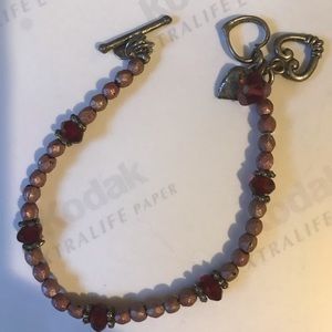 Purple Heart clasp bracelet
